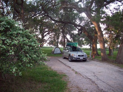 Lake Texana campground in the trees.