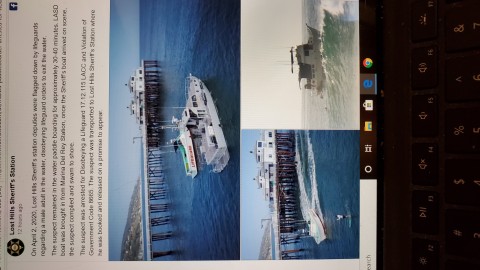 Paddle boarder off Malibu