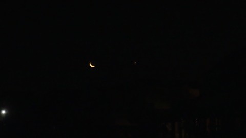 Crescent moon and Venus